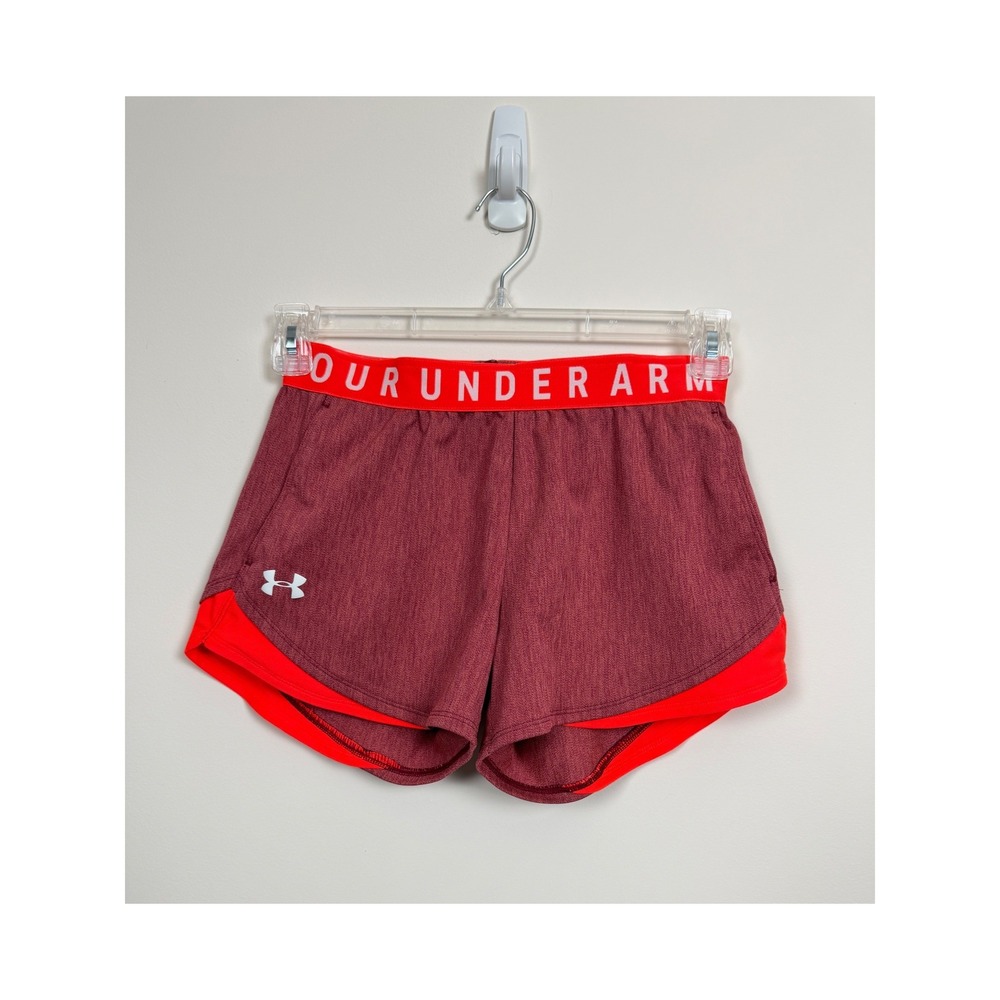 Under Armour Play Up 3.0 Twist Shorts Womens S League Red Running 3"